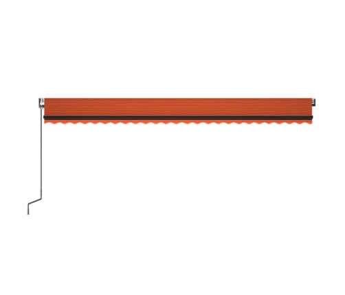 Toldo automático LED sensor de viento naranja marrón 600x350 cm