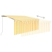 Toldo retráctil manual con persiana amarillo y blanco 3x2,5 m