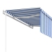 Toldo automático retráctil con persiana azul y blanco 3x2,5m