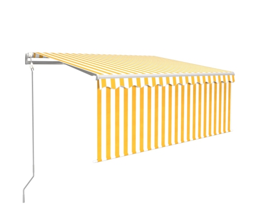 Toldo automático persiana, LED y sensor amarillo/blanco 3x2,5 m