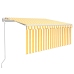 Toldo automático persiana, LED y sensor amarillo/blanco 3x2,5 m