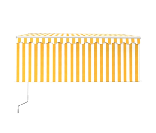 Toldo automático persiana, LED y sensor amarillo/blanco 3x2,5 m