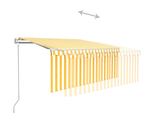 Toldo automático persiana, LED y sensor amarillo/blanco 3x2,5 m