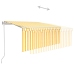 Toldo automático persiana, LED y sensor amarillo/blanco 3x2,5 m