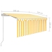 Toldo automático persiana, LED y sensor amarillo/blanco 3x2,5 m