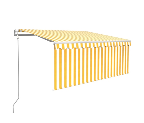 Toldo automático persiana LED sensor viento amarillo 3,5x2,5 m