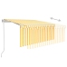 Toldo automático persiana LED sensor viento amarillo 3,5x2,5 m