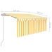 Toldo automático persiana LED sensor viento amarillo 3,5x2,5 m