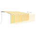 Toldo retráctil manual con persiana amarillo y blanco 4x3 m