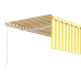 Toldo retráctil manual con persiana amarillo y blanco 4x3 m