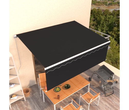 Toldo retráctil manual con persiana antracita 4x3 m