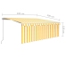 Toldo manual retráctil con persiana y LED amarillo blanco 4x3 m