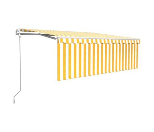 Toldo automático retráctil con persiana amarillo blanco 4x3 m