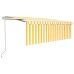 Toldo automático retráctil con persiana amarillo blanco 4x3 m