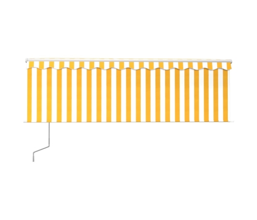 Toldo automático retráctil con persiana amarillo blanco 4x3 m