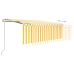 Toldo automático retráctil con persiana amarillo blanco 4x3 m