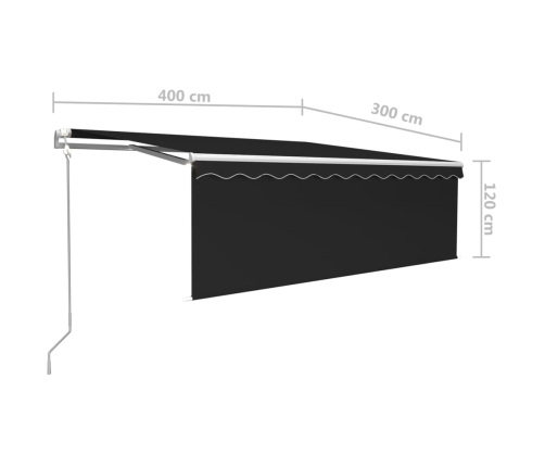 Toldo automático retráctil con persiana gris antracita 4x3 m