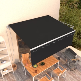 Toldo automático retráctil con persiana gris antracita 4x3 m