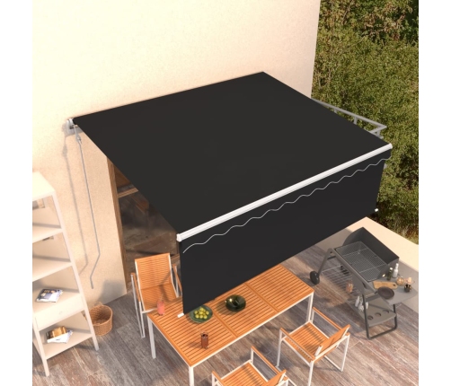 Toldo automático retráctil con persiana gris antracita 4x3 m