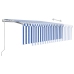 Toldo automático persiana LED sensor de viento azul blanco 4x3m