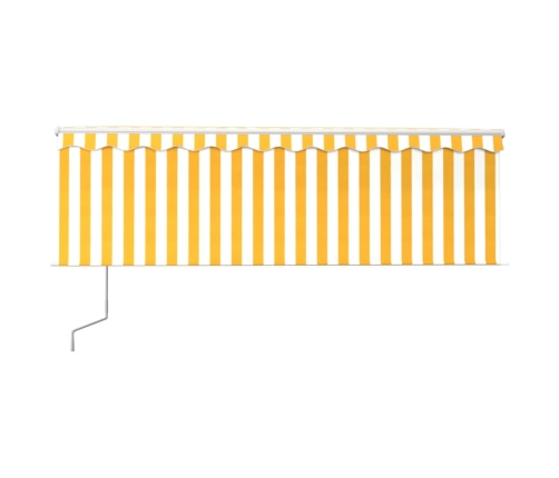 Toldo automático con persiana LED sensor viento amarillo 4x3 m