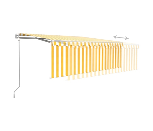 Toldo automático con persiana LED sensor viento amarillo 4x3 m