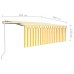 Toldo automático con persiana LED sensor viento amarillo 4x3 m