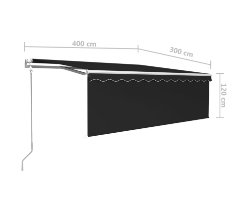 Toldo automático persiana LED y sensor viento antracita 4x3 m