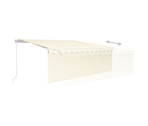 Toldo retráctil manual con persiana crema 4,5x3 m