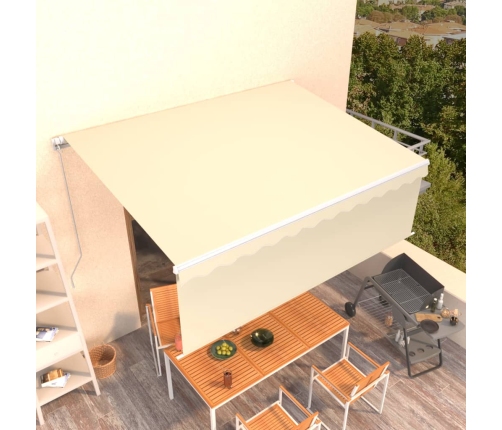 Toldo retráctil manual con persiana crema 4,5x3 m