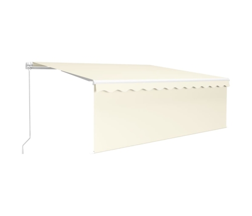 Toldo retráctil manual con persiana y LED crema 4,5x3 m