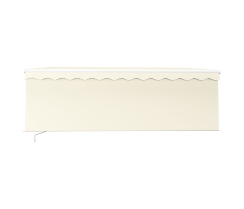 Toldo retráctil manual con persiana y LED crema 4,5x3 m