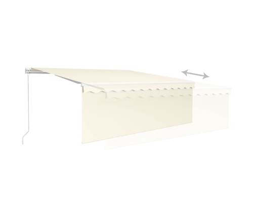 Toldo retráctil manual con persiana y LED crema 4,5x3 m
