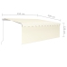 Toldo retráctil manual con persiana y LED crema 4,5x3 m