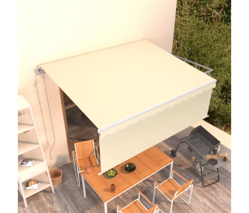 Toldo retráctil automático con persiana 4,5x3 m color crema