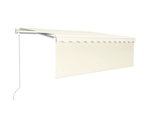 Toldo automático persiana LED sensor de viento crema 4,5x3 m