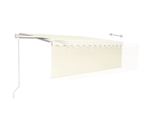 Toldo automático persiana LED sensor de viento crema 4,5x3 m