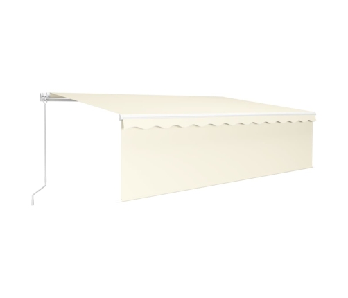 Toldo retráctil manual con persiana y LED crema 5x3 m