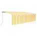 Toldo retráctil manual persiana y LED amarillo y blanco 5x3 m