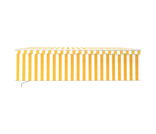 Toldo retráctil manual persiana y LED amarillo y blanco 5x3 m