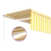 Toldo retráctil manual persiana y LED amarillo y blanco 5x3 m