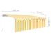 Toldo retráctil manual persiana y LED amarillo y blanco 5x3 m