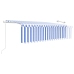 Toldo retráctil automático con persiana azul y blanco 5x3 m