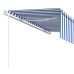 Toldo retráctil automático con persiana azul y blanco 5x3 m