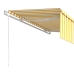 Toldo automático retráctil con persiana amarillo y blanco 5x3 m