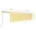 Toldo automático retráctil con persiana amarillo y blanco 5x3 m