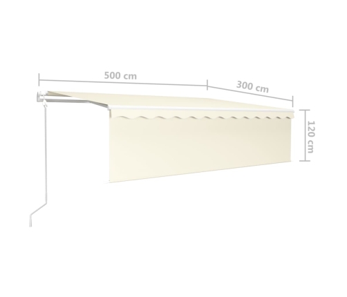 Toldo automático persiana LED sensor de viento crema 5x3 m