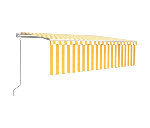 Toldo automático persiana, LED y sensor de viento amarillo 5x3m