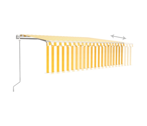 Toldo automático persiana, LED y sensor de viento amarillo 5x3m