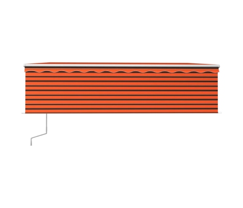 Toldo automático persiana LED sensor viento naranja marrón 5x3m